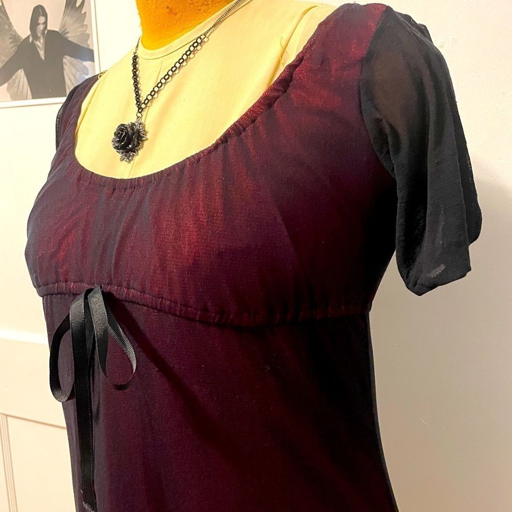 Vintage 90s babydoll dress, mesh layered vampire, sexy, vtg medium